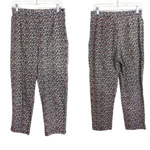 Vintage Ditsy Floral Trousers Highwaisted Straight Wide-leg Womens Medium